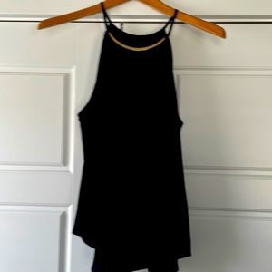 Black Halter Top with Gold Accent